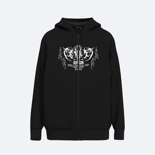Oversize Shout Belphegor Unisex Zip Up Hoodie