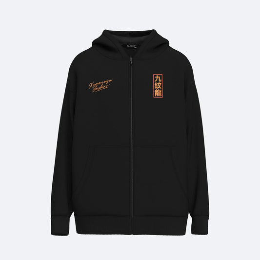 Oversize Shout Japanese Kumonryu Shishin Unisex Zip Up Hoodie