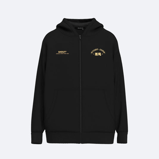 Oversize Shout Kyushu Japan 1987 Oldschool Unisex Zip Up Hoodie