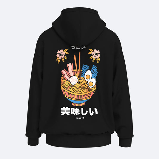 Oversize Shout Ramen Oldschool Unisex Hoodie