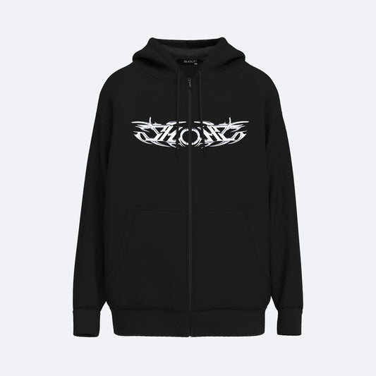 Oversize Shout Resonance Unisex Zip Up Hoodie
