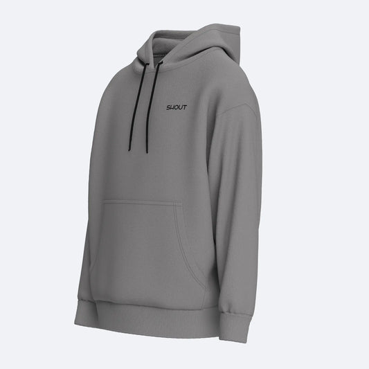 Shout Oversize Basic Grey Unisex Oldschool Hoodie