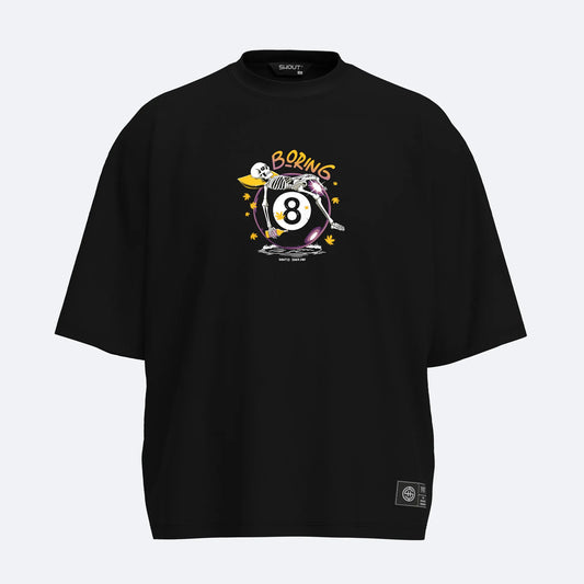 Shout Oversize Boxy Fit Boring 8 Ball Unisex T-Shirt
