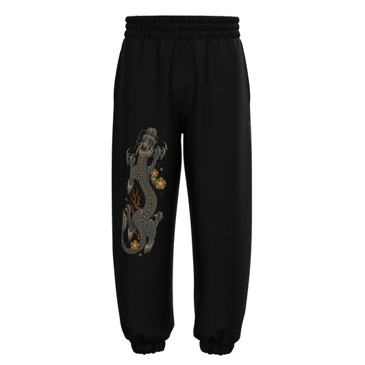 Shout Oversize Flower Dragon Oldschool Unisex Jogger Pantolon