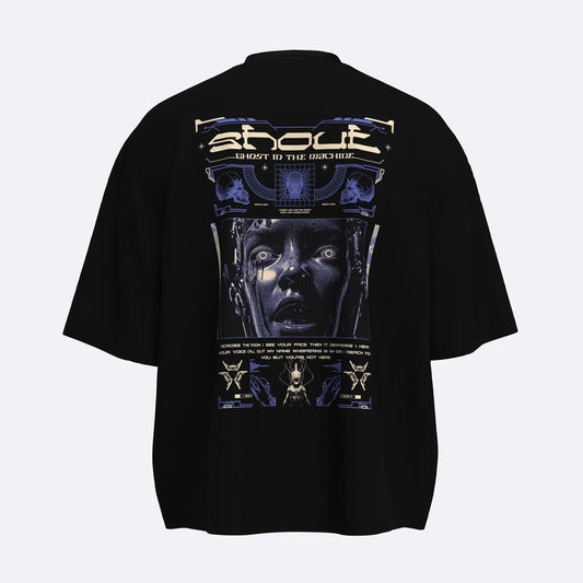Shout Oversize Ghost In The Machine Boxy Fit Unisex T-Shirt