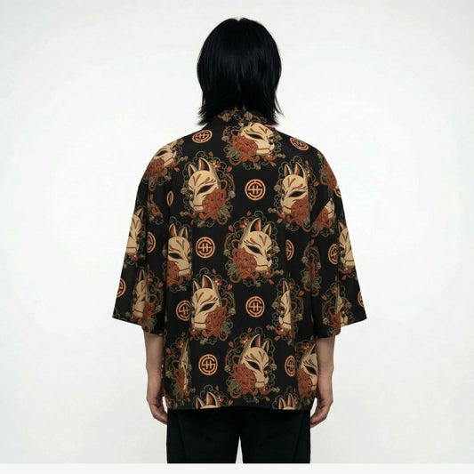 Shout Oversize Mask Kitsune Unisex Kimono