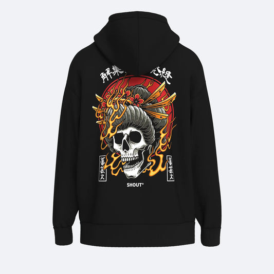 Shout Oversize Skull Geisha Unisex Hoodie