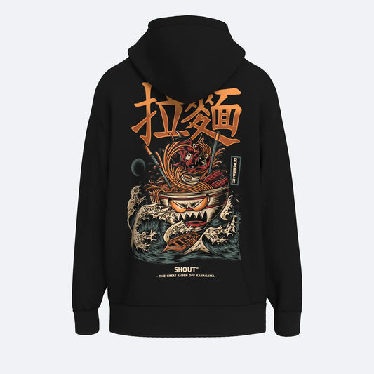 Shout Oversize The Great Ramen Off Kanagawa Unisex Hoodie