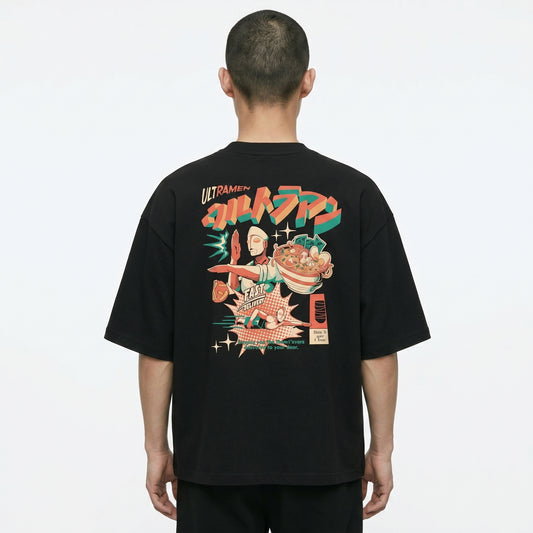 Shout Ultramen Ramen Rush Oversize Boxy Fit Unisex T-Shirt
