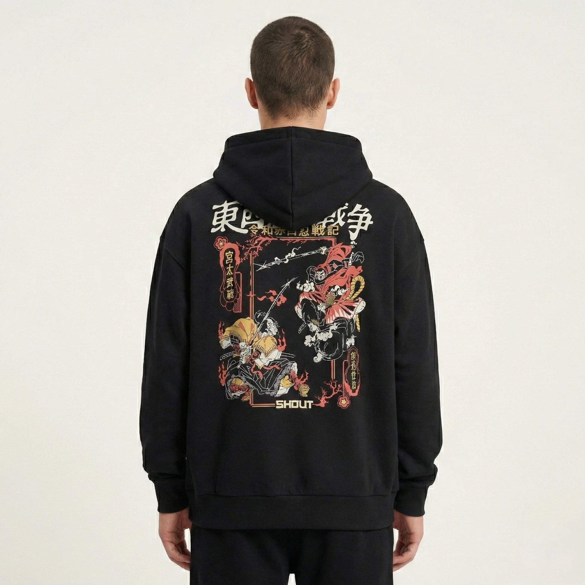 Oversize Shout Musashi vs Sasuke Unisex Zip Up Hoodie