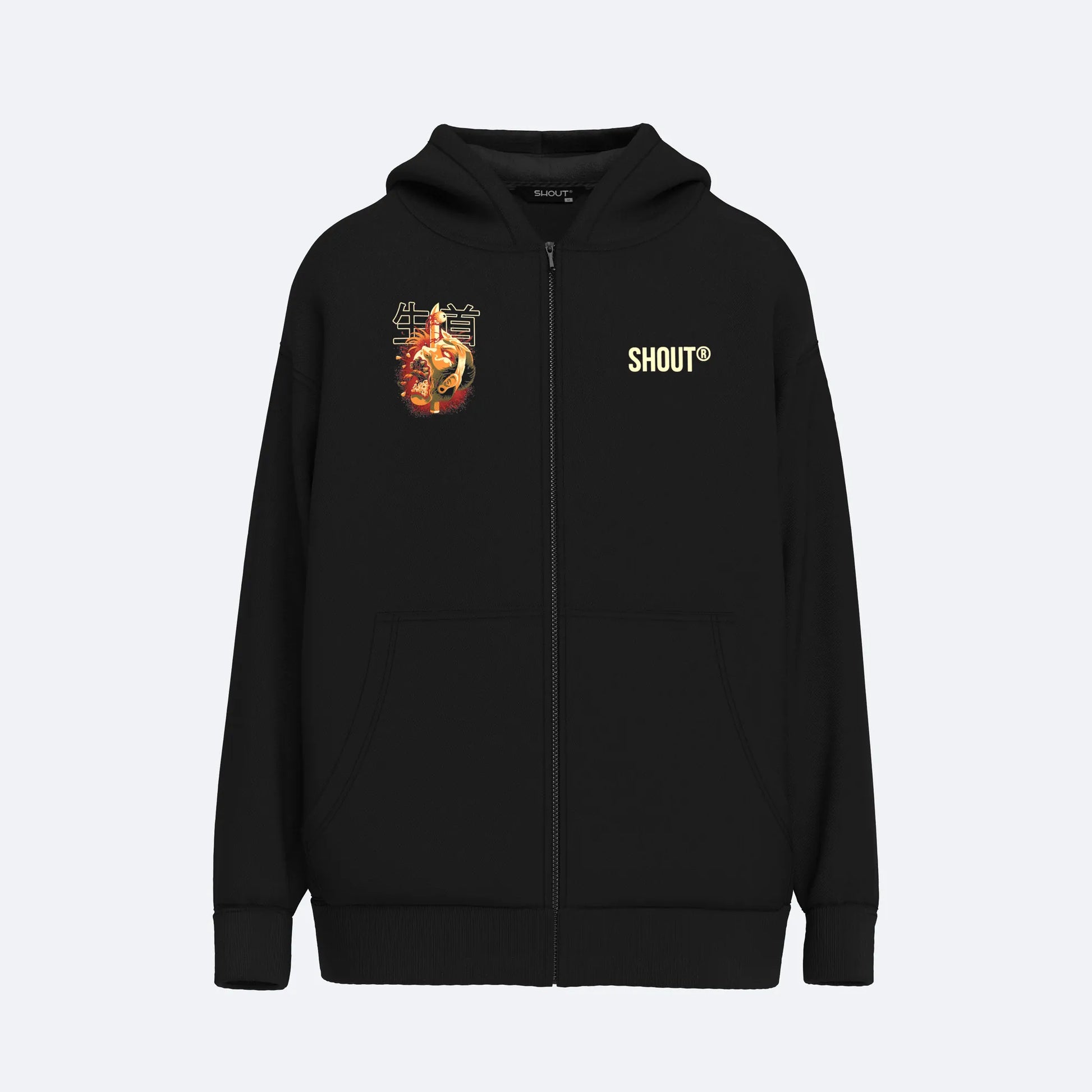 Oversize Shout Namakubi V2 Unisex Zip Up Hoodie