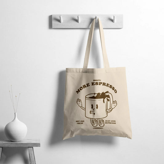 Shout Buzz More Espresso Beige Tote Bag