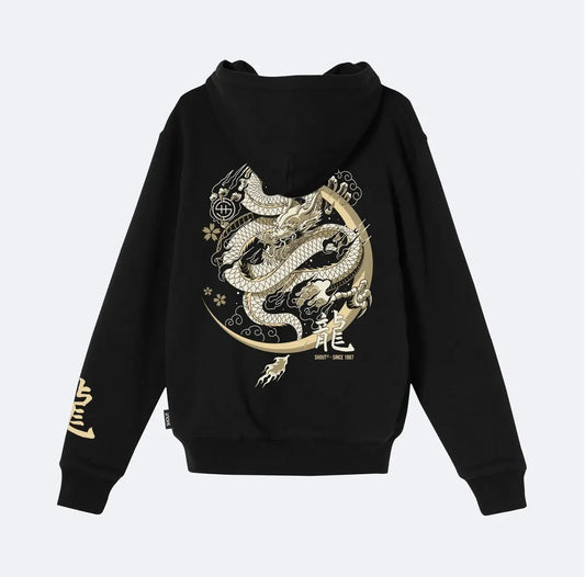 Shout Dragon On The Moon Oversize Zip Up Hoodie
