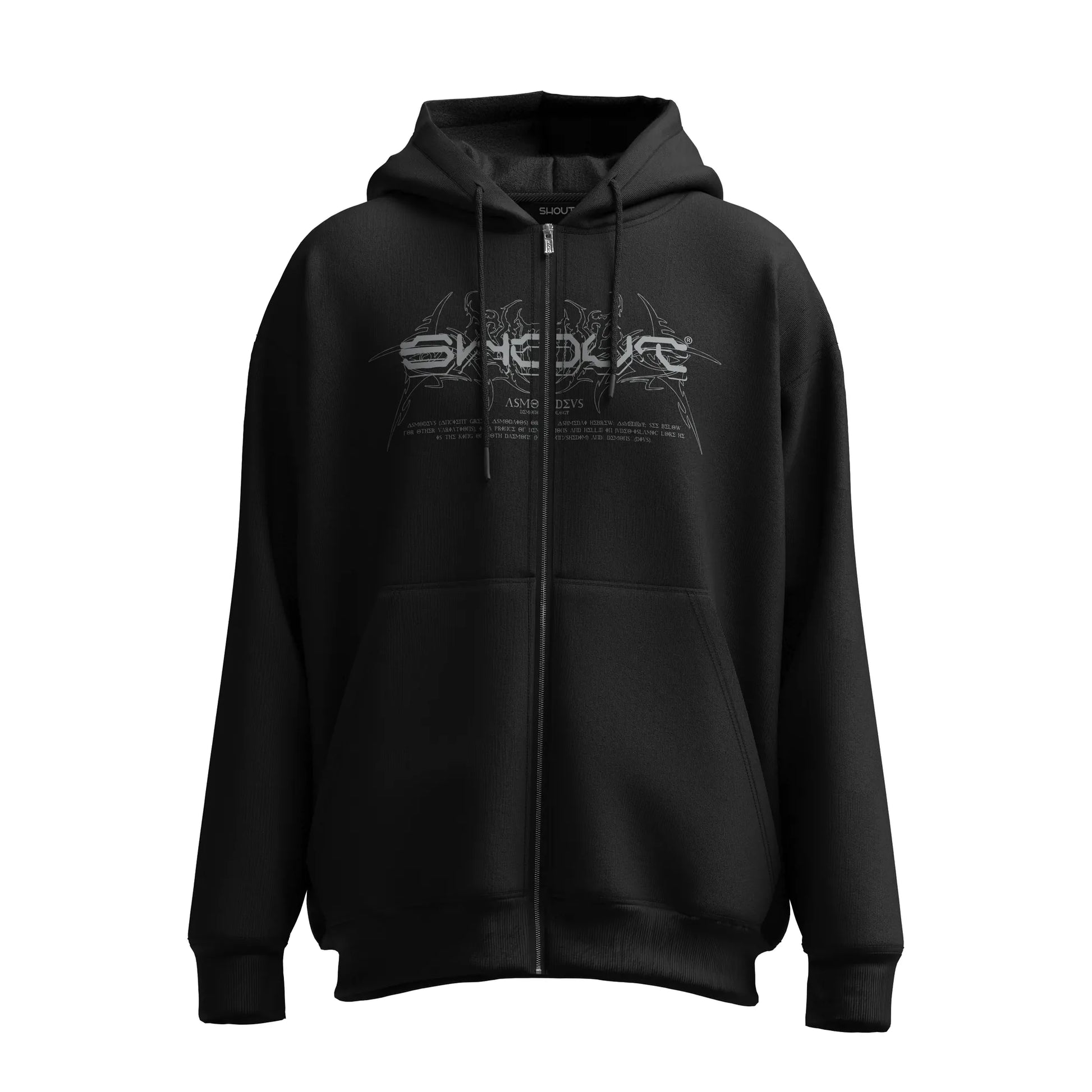 Shout Oversize Asmodeus Unisex Zip Up Hoodie