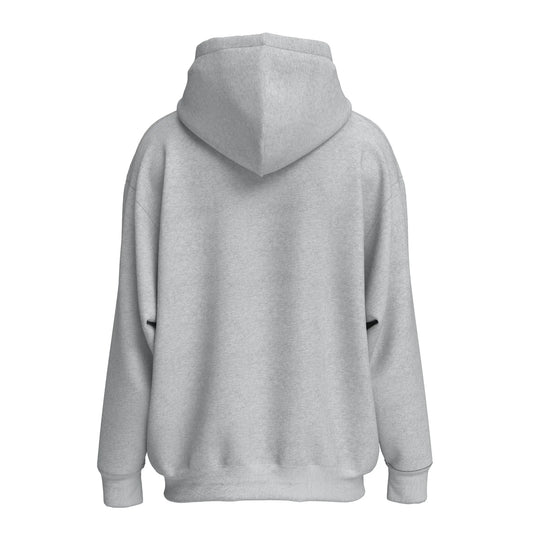 Shout Oversize Basic Grey Unisex Zip Up Hoodie