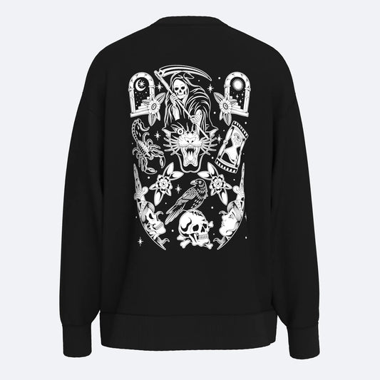 Shout Oversize Black Reaper Unisex Sweatshirt