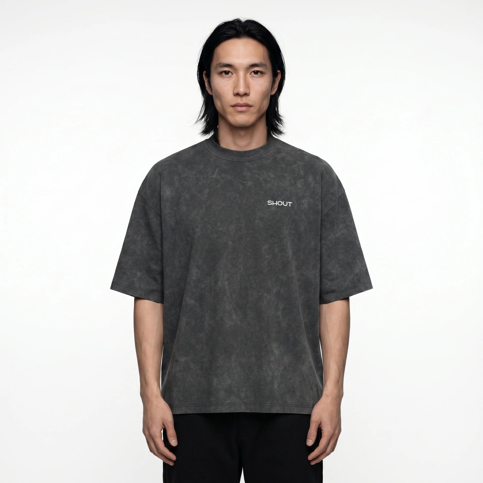 Shout Oversize Boxy Fit Heavyweight Washed Unisex T-Shirt