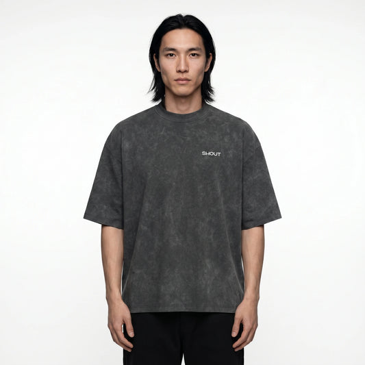 Shout Oversize Boxy Fit Heavyweight Washed Unisex T-Shirt