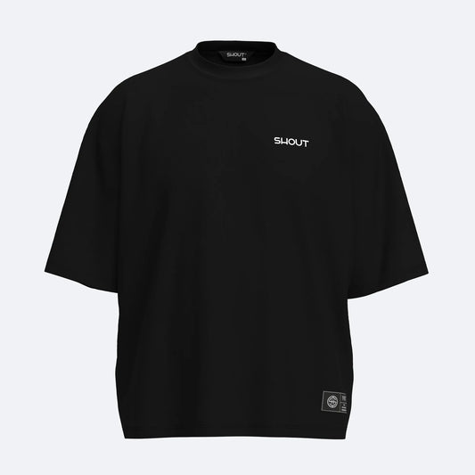 Shout Oversize Boxy Fit Samurai Silhouette Unisex T-Shirt