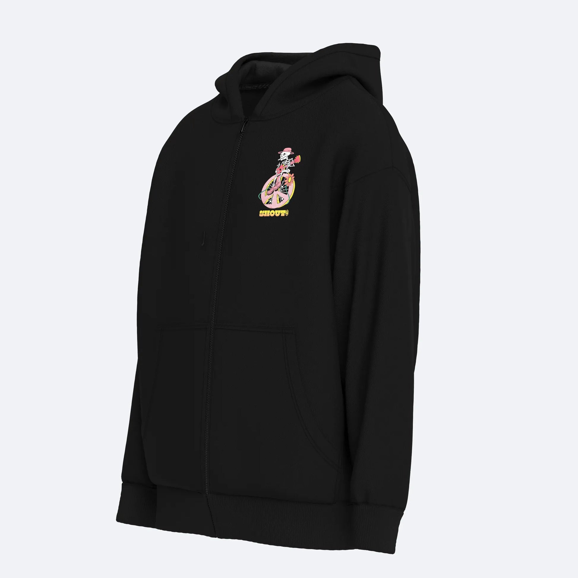 Shout Oversize Little Trippers Oldschool Unisex Zip Up Hoodie