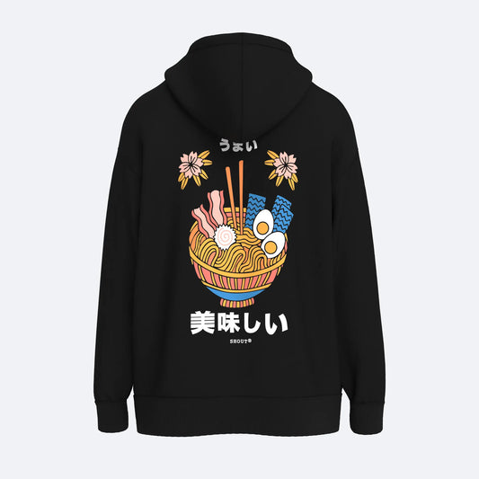Shout Oversize Shout Ramen Oldschool Unisex Zip Up Hoodie