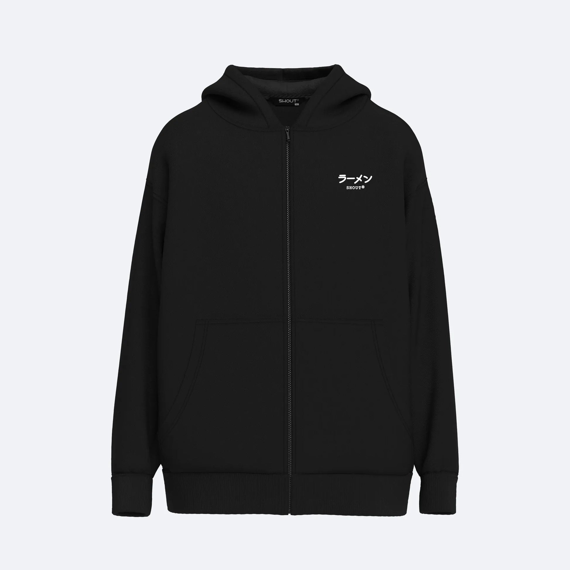 Shout Oversize Shout Ramen Oldschool Unisex Zip Up Hoodie