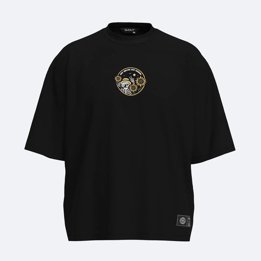 Shout Oversize Skeleton Smile Unisex Boxy Fit T-Shirt