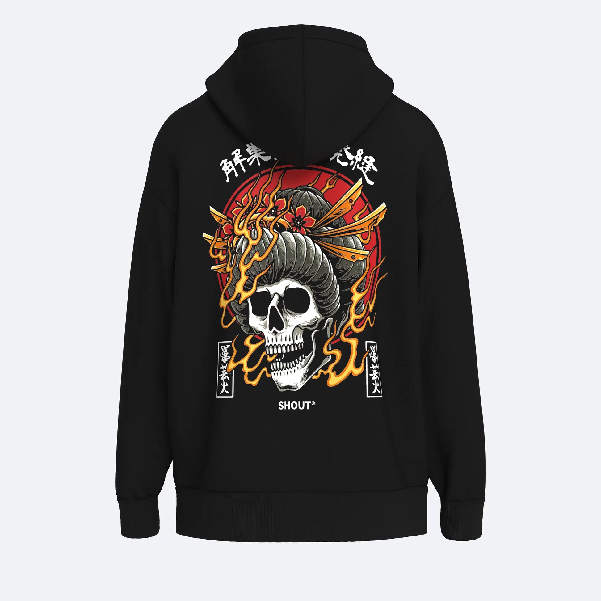 Shout Oversize Skull Geisha Unisex Hoodie