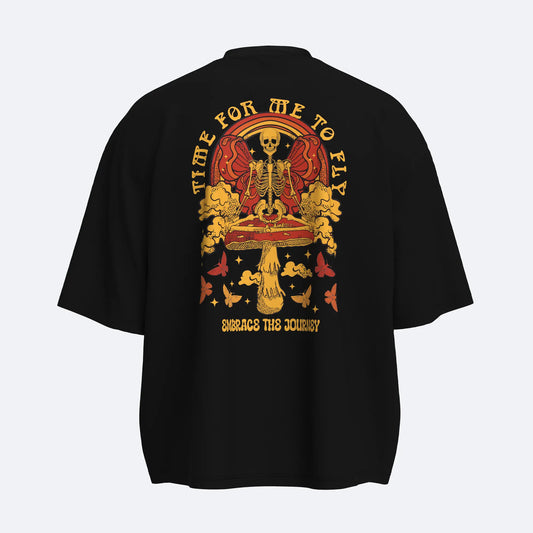 Shout Oversize Time To Fly Unisex Boxy Fit T-Shirt